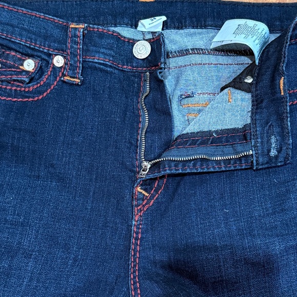 New True Religion Women High Rise Support Skinny Jeans Sz 34 Dark Flap Pockets - Picture 10 of 13